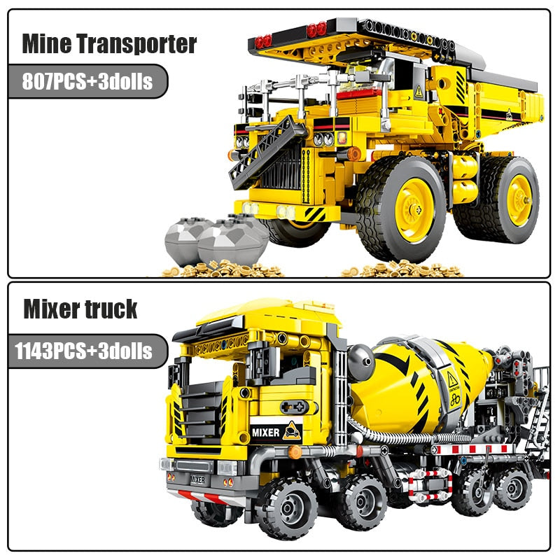 SEMBO City Engineering Bulldozer Kran Auto LKW Bagger Roller Bausteine ​​Bauklötze Spielzeug für Kinder