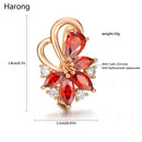 4 Farbe Edle Natürliche Zirkon Blume Ohrstecker Rot Grün Farbe Hochwertige Ohrringe Für Frau Ästhetisches Luxus Schmuck Geschenk