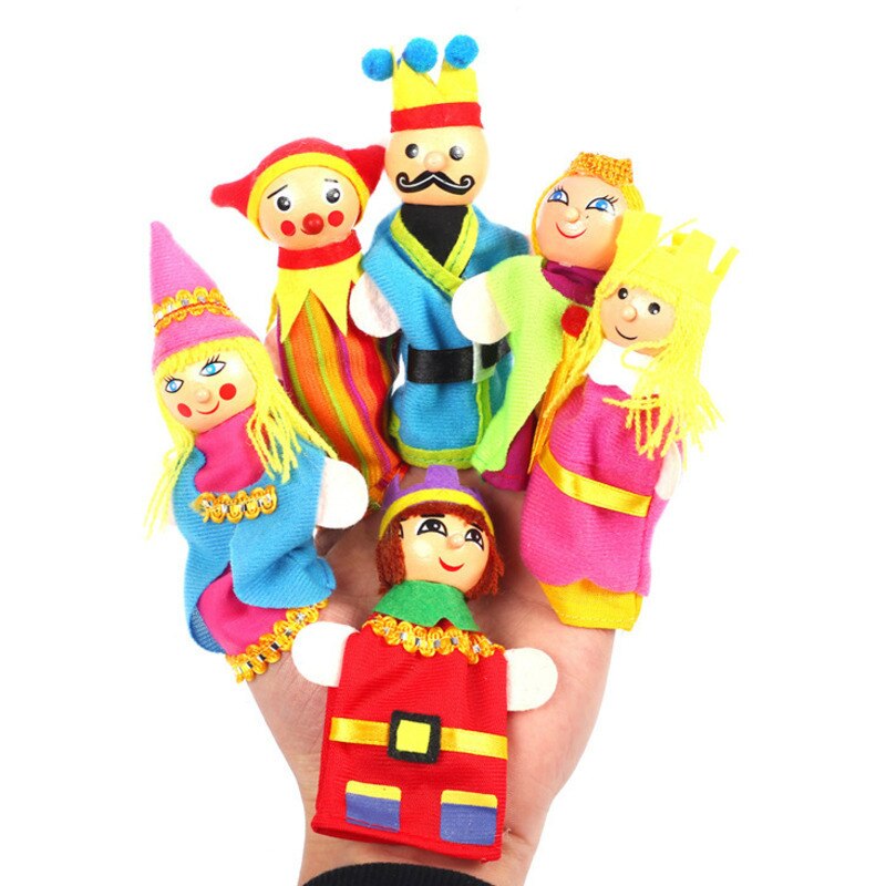 Títeres de dedo para contar historias de bebés, tres cerdos, Castillo de sirena, princesa, teatro de dibujos animados, juego de rol, juguetes educativos para niños, regalos