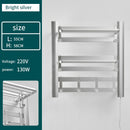 Bathroom Electric Bath Towel Warmer Heating Towel Shelf Rack Household 55℃ Thermostatic Towel Dryer Punch Free Heater Rail Black