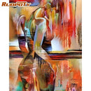 RUOPOTY Oil Picture By Numbers Kits Diy Gift Colorful Abstract Woman Figure Paint Frame On Canvas Acrylic Drawing Wall Decor Cra