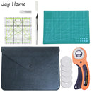 Herramienta de corte y costura de 5 uds., cortador rotativo de 45mm, cuchillo tallado, regla de retales, alfombrilla de corte para tela, tela de cuero, suministros para acolchado
