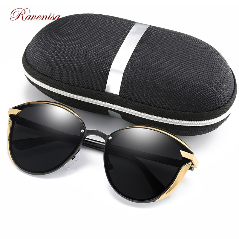 Ravenisa Luxury Polarized Sonnenbrille Damen Runde Sonnenbrille Damen lunette de soleil femme