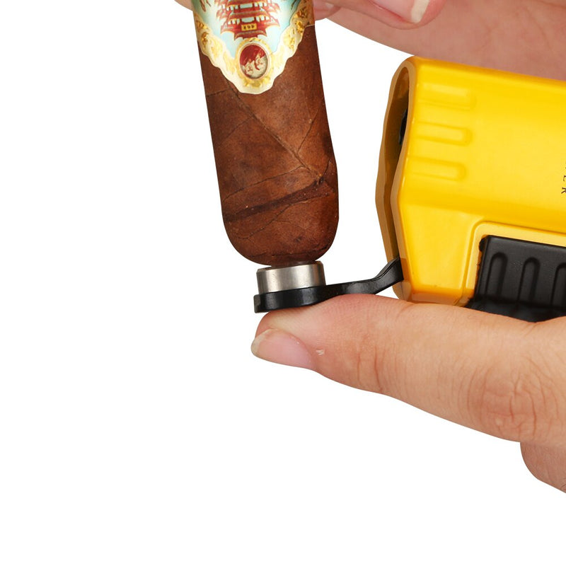 Kunststoff-Feuerzeuge Winddichtes Jet-Zigarrenfeuerzeug Butan Nachfüllen Zigarettenanzünder Feuerzeug für Zigarrenrauchwerkzeug Zubehör