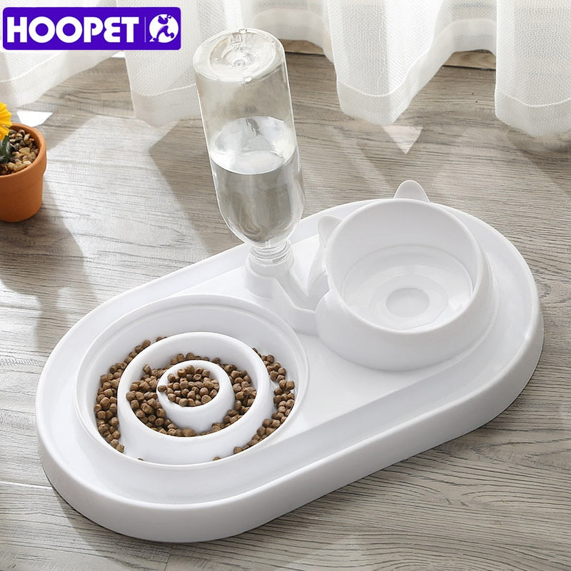 Comedero automático para mascotas HOOPET para gatos, cuenco para perros, cuenco dispensador para gatos con soporte elevado para suministros para mascotas y gatos