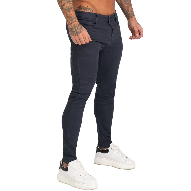 GINGTTO Mens Jeans Denim Stretchy Pants Super Skinny Fit Mens Jeans Elastic Waist Bestting for Athletic Body Hip Hop zm172