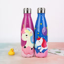 LOGOTIPO Personalizado Unicornio de Dibujos Animados Linda Botella de Agua Termo Botella de Acero Inoxidable Mantener Fría Cola Botella de Bebida Deportiva para Viajes
