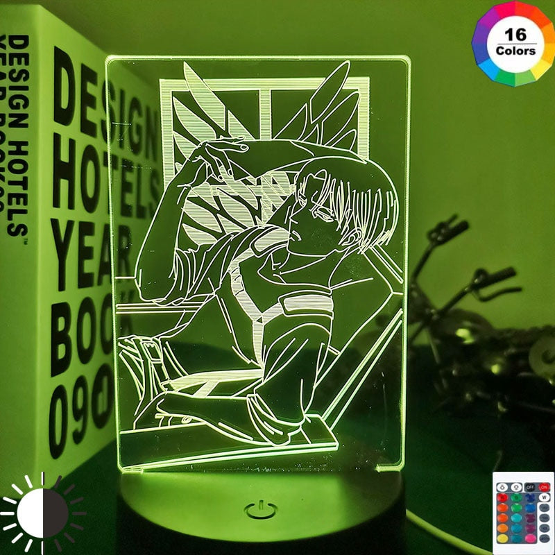 Acrylic 3d Lamp  Anime Attack on Titan for Home Room Decor Light Child Gift Captain Levi Ackerman LED Night Light