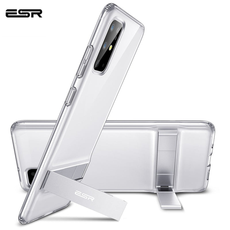 ESR Phone Case for Samsung Galaxy S22 Ultra Case S20 Plus S21 Ultra Metal Kickstand TPU Bumper Stand Cover for S20 Case Clear