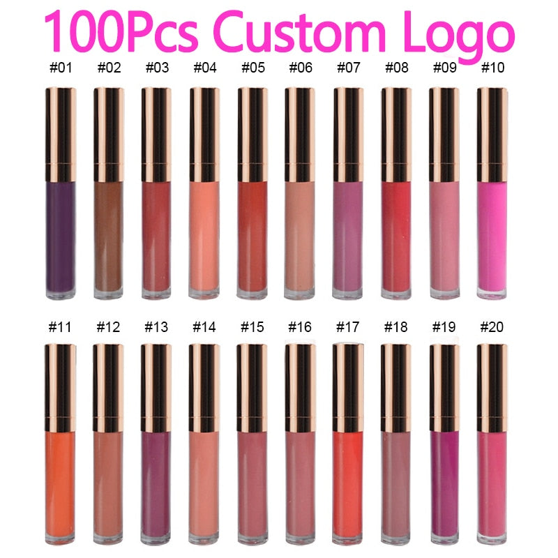 50pcs 30 Farben wasserdichter flüssiger Mattlippenstift-Lippentönungs-Mattlipgloss-Kosmetik-Lippenstift-langlebiger Lipgloss-kundenspezifisches Logo