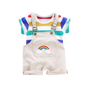 2pcs/set Summer Baby Boys Clothes Set Cartoon Toddler Baby Infant Girls Outfits T-shirt+Bib Pants Kids Clothing Sets Tracksuit