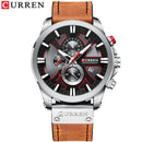 Reloj cronógrafo de moda CURREN, reloj de cuero para hombre, relojes deportivos informales para hombre, reloj de pulsera de cuarzo, reloj Masculino