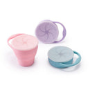 New Colors Baby Silicone Snack Cup Toddle Portable Food Storage Box Portable Snacks Container BPA Free Silicone Soft Lid