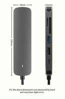 USB C Hub Dockingstation Aluminiumlegierung Typ C auf USB3.0 4K HDMI SD PD TF für Macbook Pro HP DELL Surface Lenovo Samsung