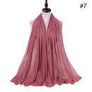 Luxuey Pom Pom Bubble Chiffon Hijab Scarf Women Long Shawl Wrap Muslim Headband Maxi Islamic Sjaal 180*70cm