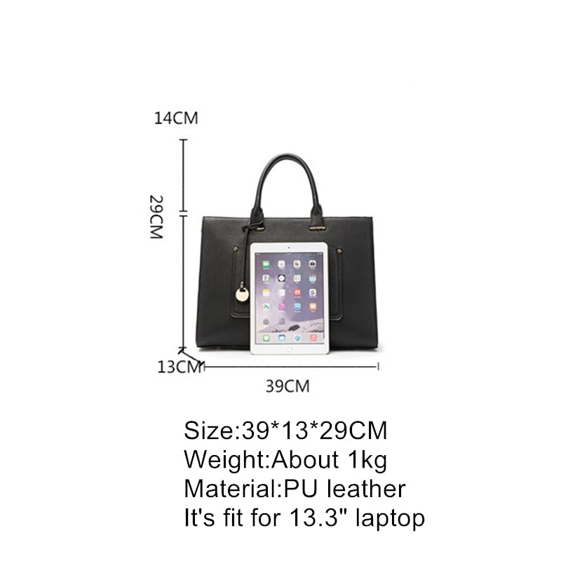 OYIXINGER Women Briefcase Bag 2022 New Fashion Shoulder Bag Ladies Leather Laptop Bag For 13" Macbook Large Capacity Bag Female