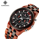 Mix Sandal Wood Men Sport Watches Wooden Wristwatch Wood Bamboo Watch For Men Wood Strap Quartz Husband Chronograph Relogio