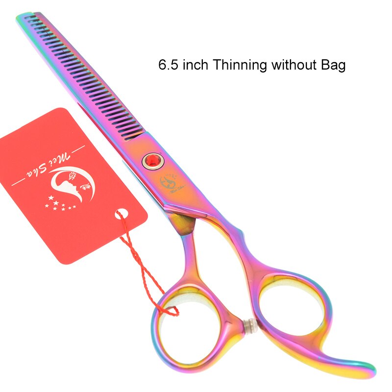 7.0 Inch Big Professional Hairdressing Cutting Scissors 6.5 Inch Thinning Shears Salon Barbers JP440C Blue Hair Tesouras A0132A