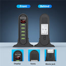 USLION USB-Ladegerät mit 5 Anschlüssen, HUB, Multi-USB-Ladestation, Dock, Desktop, Wand, Zuhause, LED-Anzeige, universelle neue Ladegeräte, EU-US-UK-Stecker
