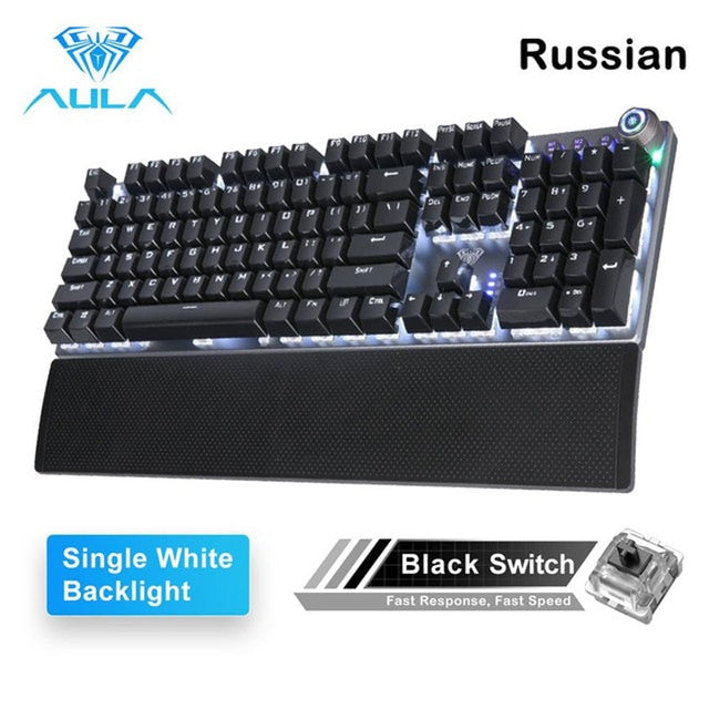 AULA F2088 Mechanical Gaming Keyboard Anti-ghosting 104 brown Switch blue Wired Mixed Backlit Keyborad for Game Laptop PC