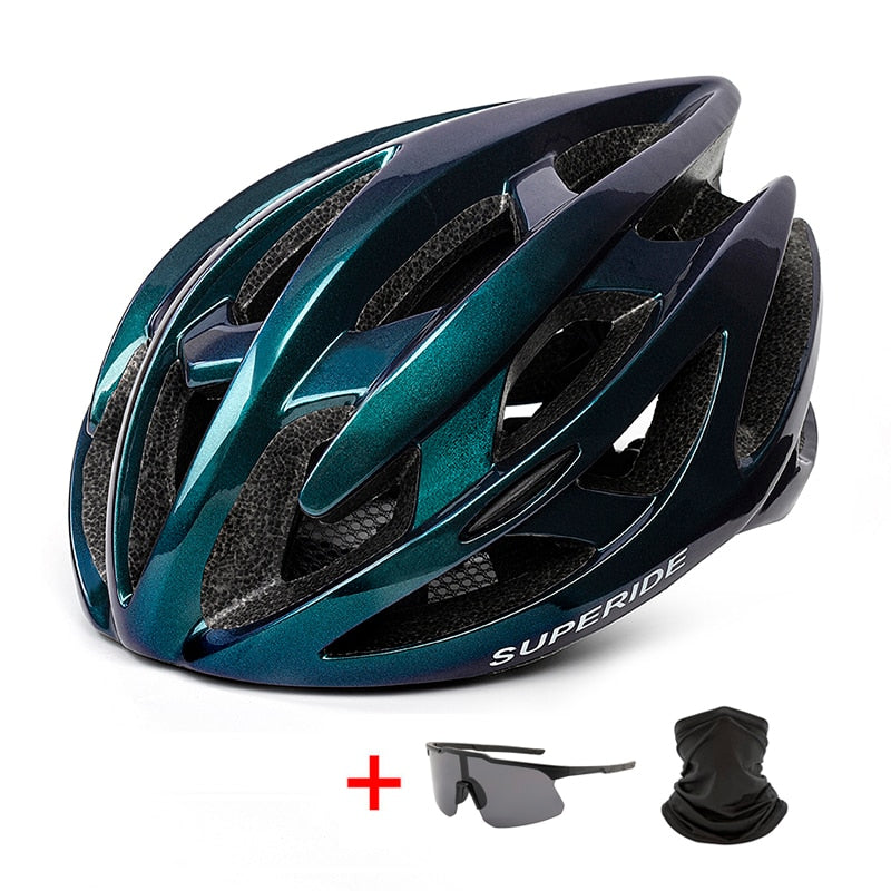 SUPERIDE Outdoor Road Bike Mountain Bike Helmet with Rearlight Ultralight DH MTB Bicycle Helmet Sports Riding Cycling Helmet