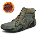 Brand Winter Men Snow Boots High Quality Leather Man Ankle Boots Warm Fur Winter Men Boots Fashion Autumn Men&