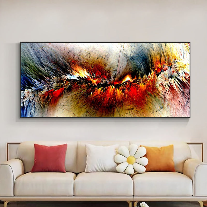 Grey Yellow Cloud Abstract Art Oil Painting Posters And Prints on Canvas Modern Art Independe Wall Picture For Living Room Decor