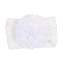 Nishine Soft Stretch Satin Rose Flower Baby Headband Newborn Knot Wide Nylon Headwraps Turban Girls Headwear Kids Photo Props