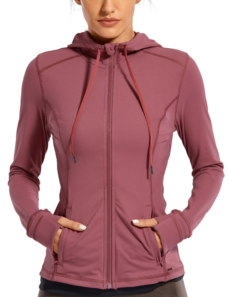 Ropa deportiva Chaqueta deportiva para mujer Chaqueta con capucha y cremallera completa cepillada mate para mujer Abrigos Ropa de abrigo Chaquetas deportivas con capucha para entrenamiento Bolsillos