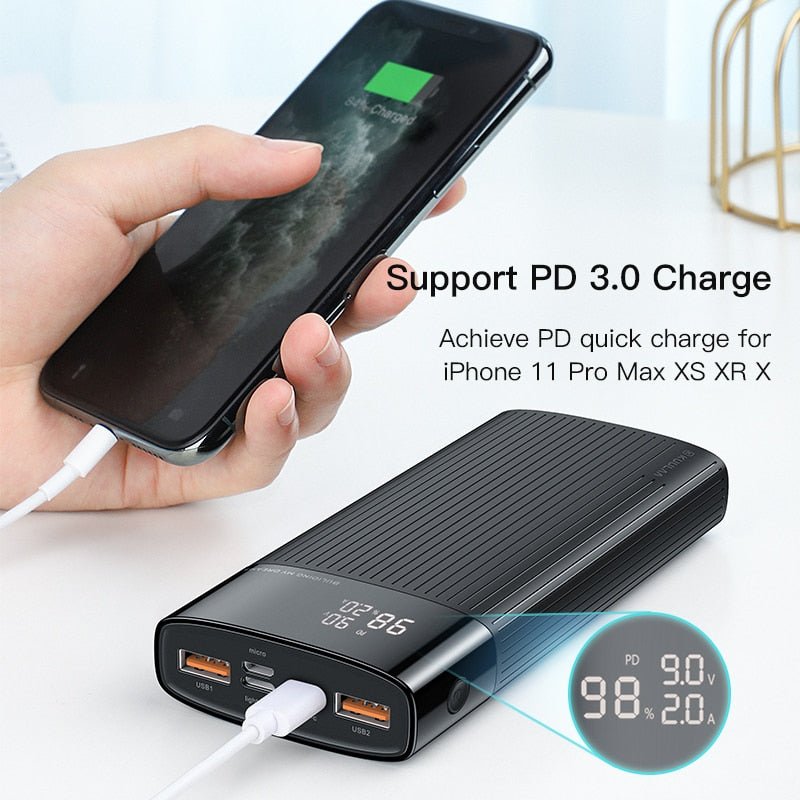 KUULAA Power Bank 20000 mAh QC PD 3.0 PoverBank Schnellladung PowerBank 20000 mAh USB Externes Ladegerät für iPhone 14 13