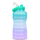Quifit Gallon 2L Water Bottle with Straw 3.8 &amp; 2 Litre Large Capacity Tritan BPA Free Motivational Quote Time Marker 2000ml Jug