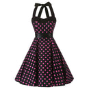 Women Red Cherry Party Dress Vintage 50s Rockabilly Hepburn Dress 2023 Elegant Summer Strapless Swing Retro Halter Pin up Dress