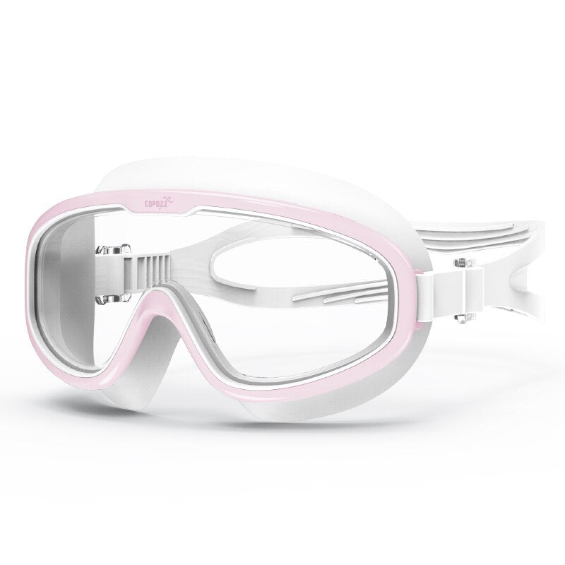 Gafas de natación antivaho COPOZZ 2022, lentes de forma completa, protección UV con montura de silicona grande, gafas de natación para hombres y mujeres