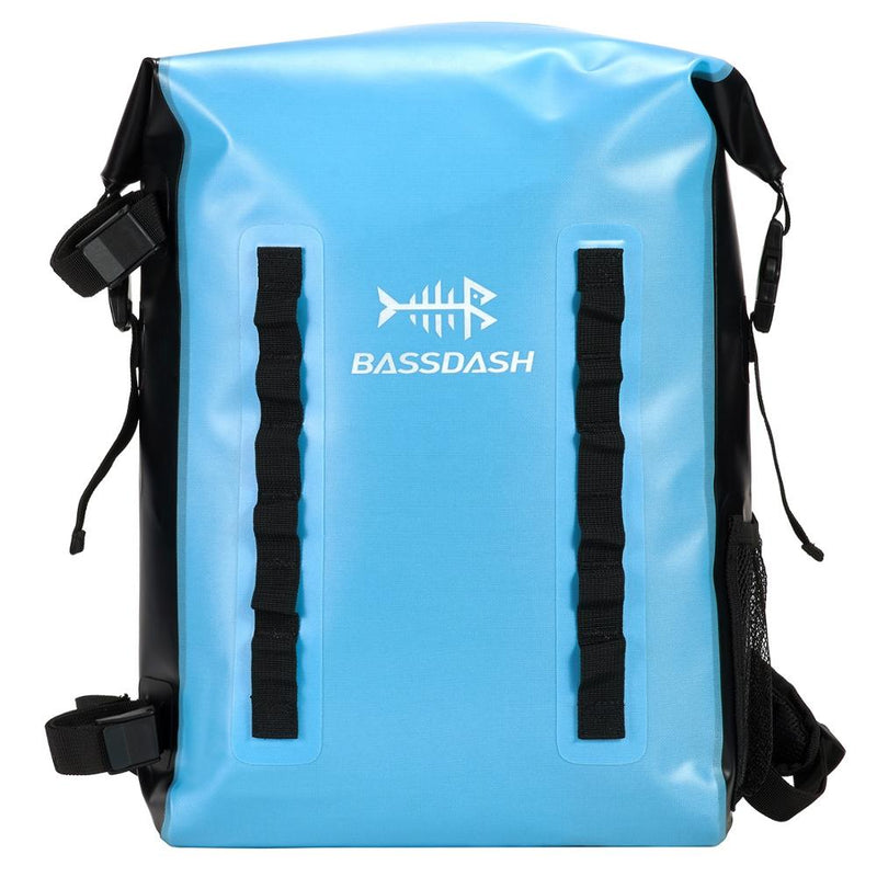 Bassdash Mochila impermeable de TPU 24L Roll-Top Dry Bag con portacañas para pesca, senderismo, camping, kayak, rafting