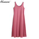 cotton tank dresses women clothes plus size 10xl 9xl 8xl 7xl 6xl 5xl 4xl 3xl xxl a-line long maxi oversized dress black Khaki