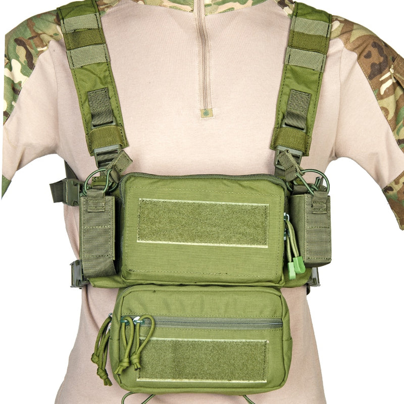 Tactical Micro Chest Rig Modular H Harness D3CR Funny Pack SACK Pouch Combat Vest 5.56 Mag Airsoft