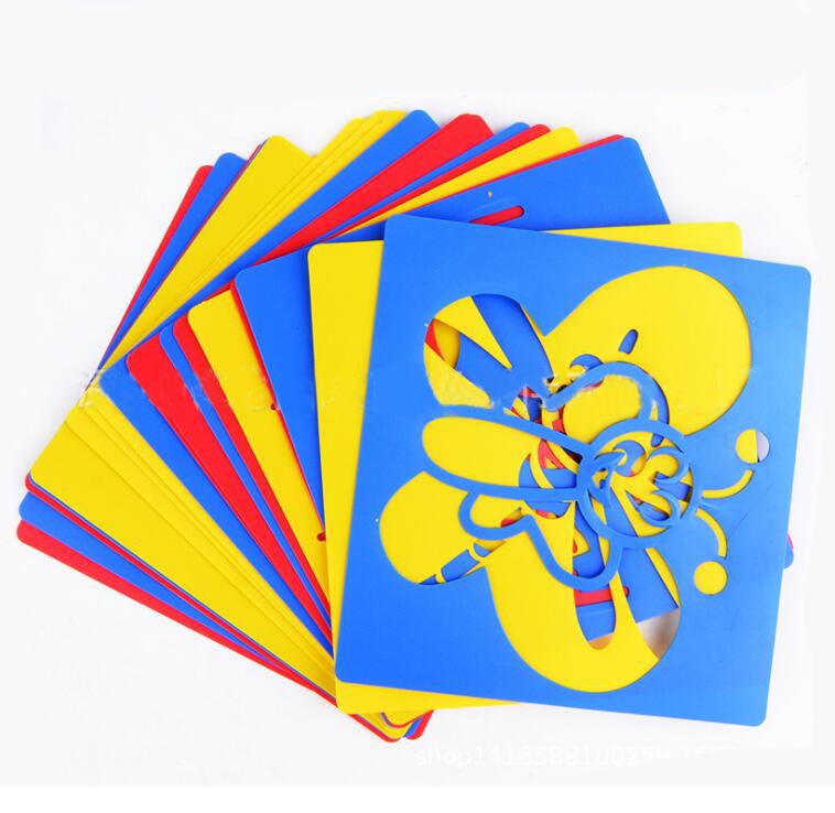 Magic Color Rainbow Scratch Art Paper Card Set mit Graffiti-Schablone für Zeichenstift DIY Art Painting Toy für Kinder GYH