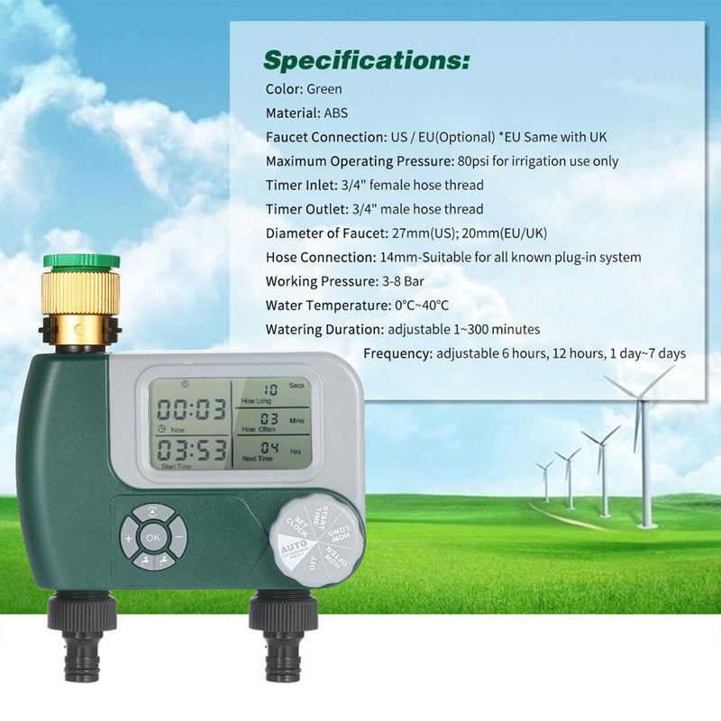 Programmable Digital Hose Faucet Timer Battery Operated Automatic Watering Sprinkler System Irrigation Controller with 1/2Outlet