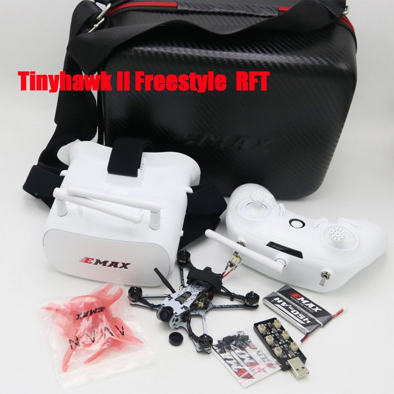 EMAX Tinyhawk II Freestyle 115mm 2.5 pulgadas F4 5A ESC FPV Racing RC Drone RTF / BNF Versión con control remoto / Fpv Goggle