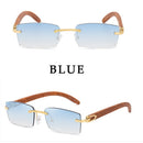 2022 Vintage randlose Sonnenbrille für Herren Mode quadratische Gläser Luxus Oculos De Sol Masculino Zonnebril Heren Lunette De Soleil