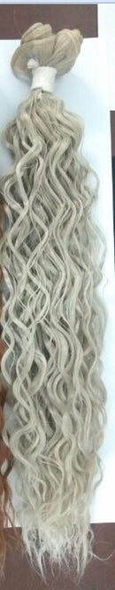 Lydia para mujer, tejido rizado sintético, 3 paquetes/lote, 18 "-22", Color natural, mechones de cabello ondulado gris plateado, extensiones de cabello Jerry Curl