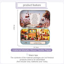 Box Theatre Dollhouse Miniature Toy With Furniture Rabbit DIY Miniature Doll House LED Light Toys for Children Birthday Gift Q10