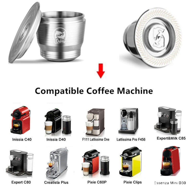 Cápsula de café iCafilas para cápsulas recargables Nespresso, filtros de café Espresso de acero inoxidable y manipulación al por mayor