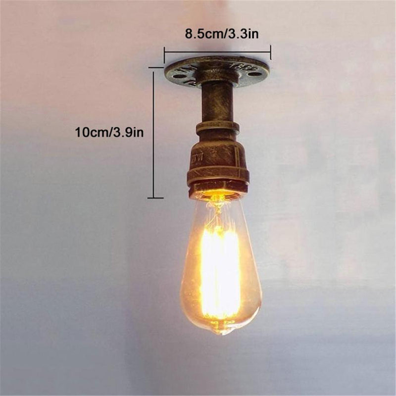 Luces de techo de tubo rústico Vintage E27 Loft lámparas de techo montadas en superficie Promoción de lámparas de tubo de hierro industrial