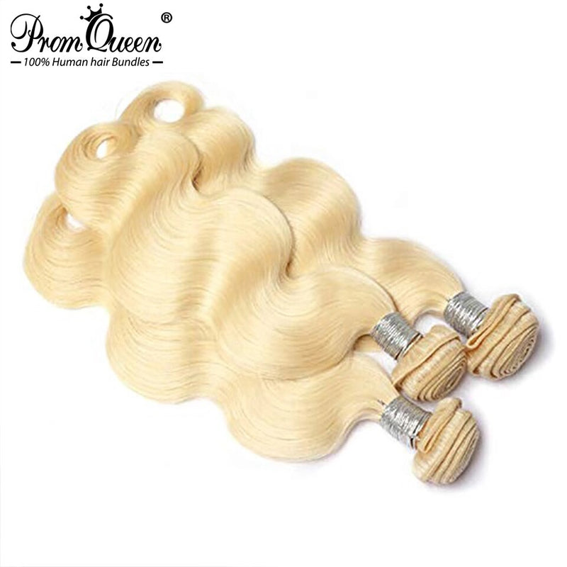 Promqueen 613 Bundle Brazilian Human Hair Weave Bundles Remy Hair 30 32 38 40 Inch Long Hair Bundles Body Wave Blonde Bundles