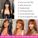 Straight Wig With Bangs Fringe Bob Human Hair Wig With Bangs For Women Brazilian Remy Hair Glueless Full Machine Made With Bangs
