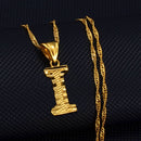 Anniyo A-Z Small Letters Necklaces Women/Girl Gold Color Initial Pendant Thin Chain English Letter Jewelry Alphabet Gift