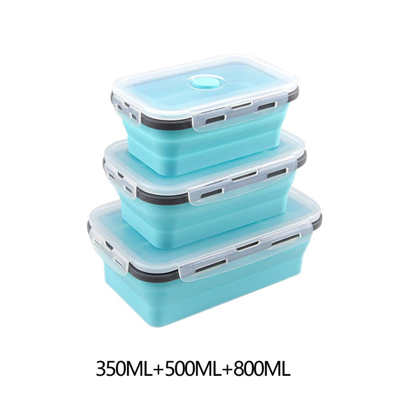 Food Storage Containers With Lids Silicone Collapsible BPA Free Lunch Fruit Salad Box Set reezer Microwavable