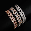 TOPGRILLZ 12MM/14MM Cuban Chain Bracelet With Box Clasp Gold Plated Micro Pave Iced Out Cubic Zirconia Hip Hop Jewelry For Gift