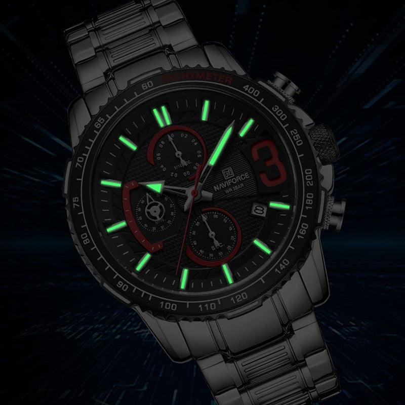 NAVIFORCE Chronograph Watch Mens Watches Top Brand Fashion Business Wristwatch Sport Quartz Date Waterproof Clock Male 2020 New